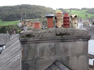 I lve the chimney covered roof tops of Conwy