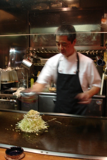 okonomiyaki is made with shredded cabbage